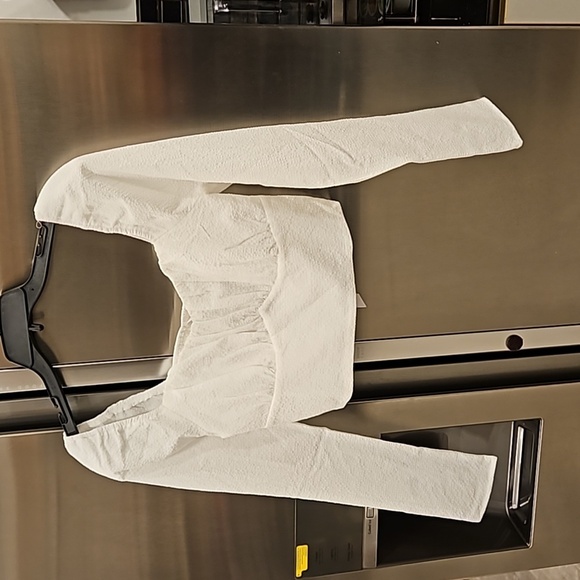 💕ASTR💕 Long Sleeve Sweetheart Neck Crop Top ~ White Medium M NWT - Picture 7 of 12